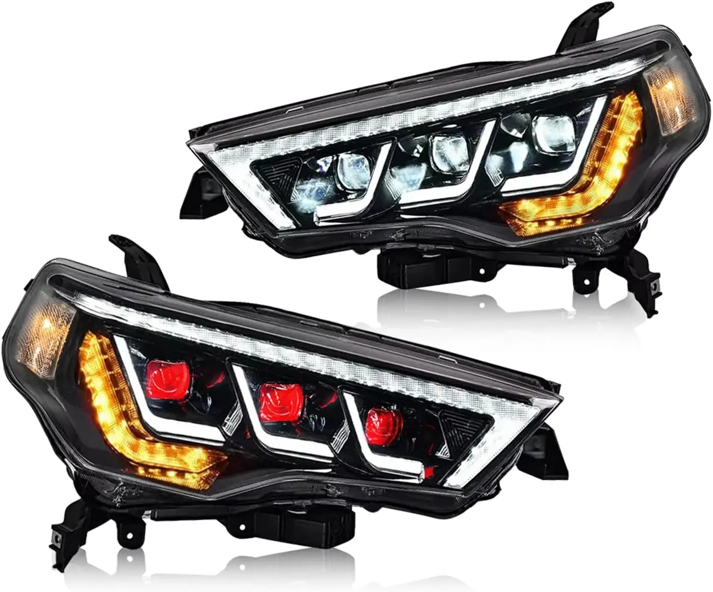 Par De Faros Delanteros Completos Para Toyota 4Runner (2006-2009) – Lado Izquierdo Y Derecho, Modelo Cromado