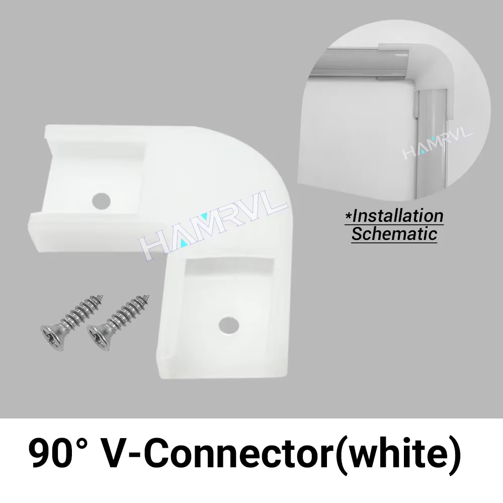 HAMRVL 2–30 Stück LED-Aluminium-Kanalprofil, 0,5 m Länge – U/V/W, aufsteckbares Design, dekoratives Gehäuse für Zuhause/Büro/Schrankbeleuchtung 9