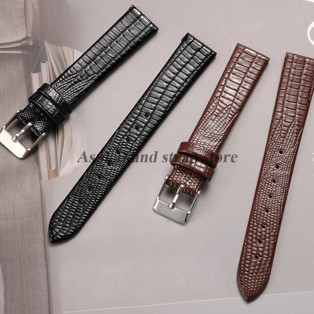 新しい 10 ミリメートル 12 ミリメートル 14 ミリメートル 16 ミリメートルトカゲ柄レザー時計バンドセイコー用オメガ用カルティエブレスレット超薄型女性男性ストラップ