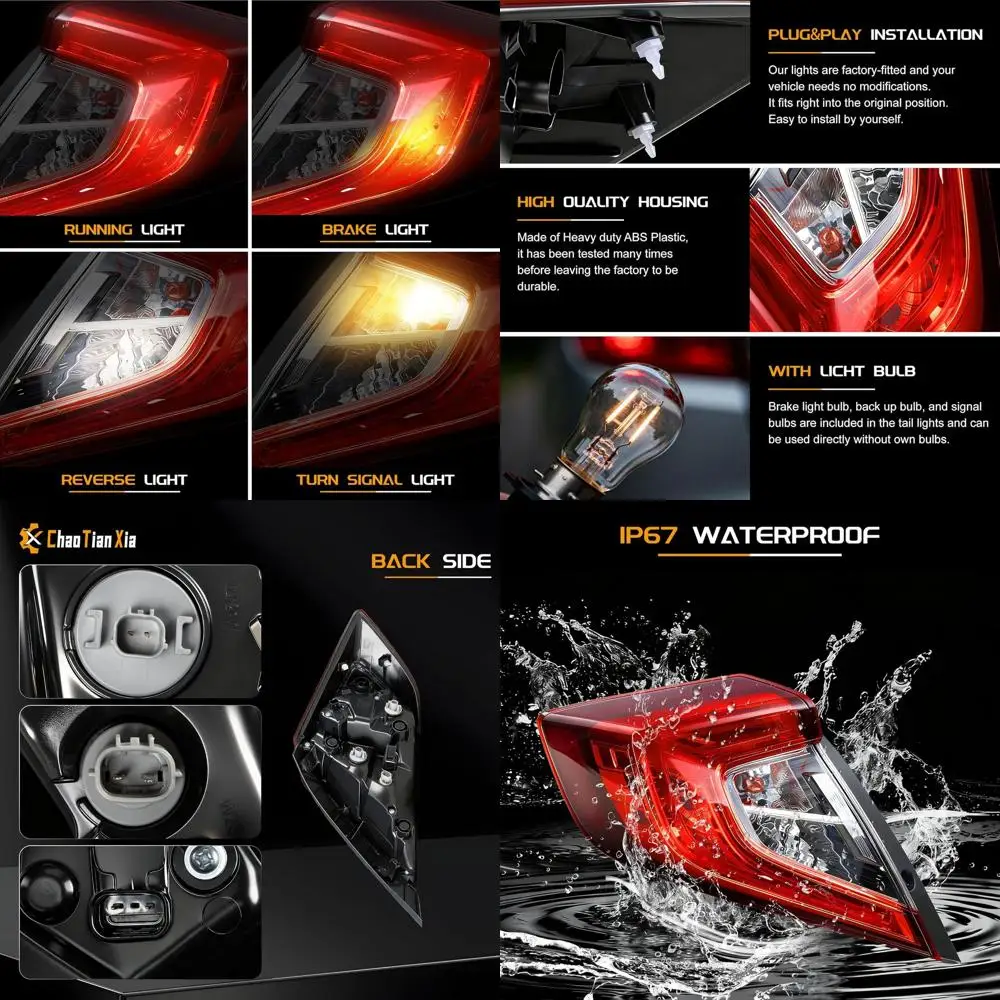 

Honda Civic Sedan 2016-2021 гг. Левый задний фонарь в сборе с лампочкой, заменяет 33550-TBA-A01, HO2804110