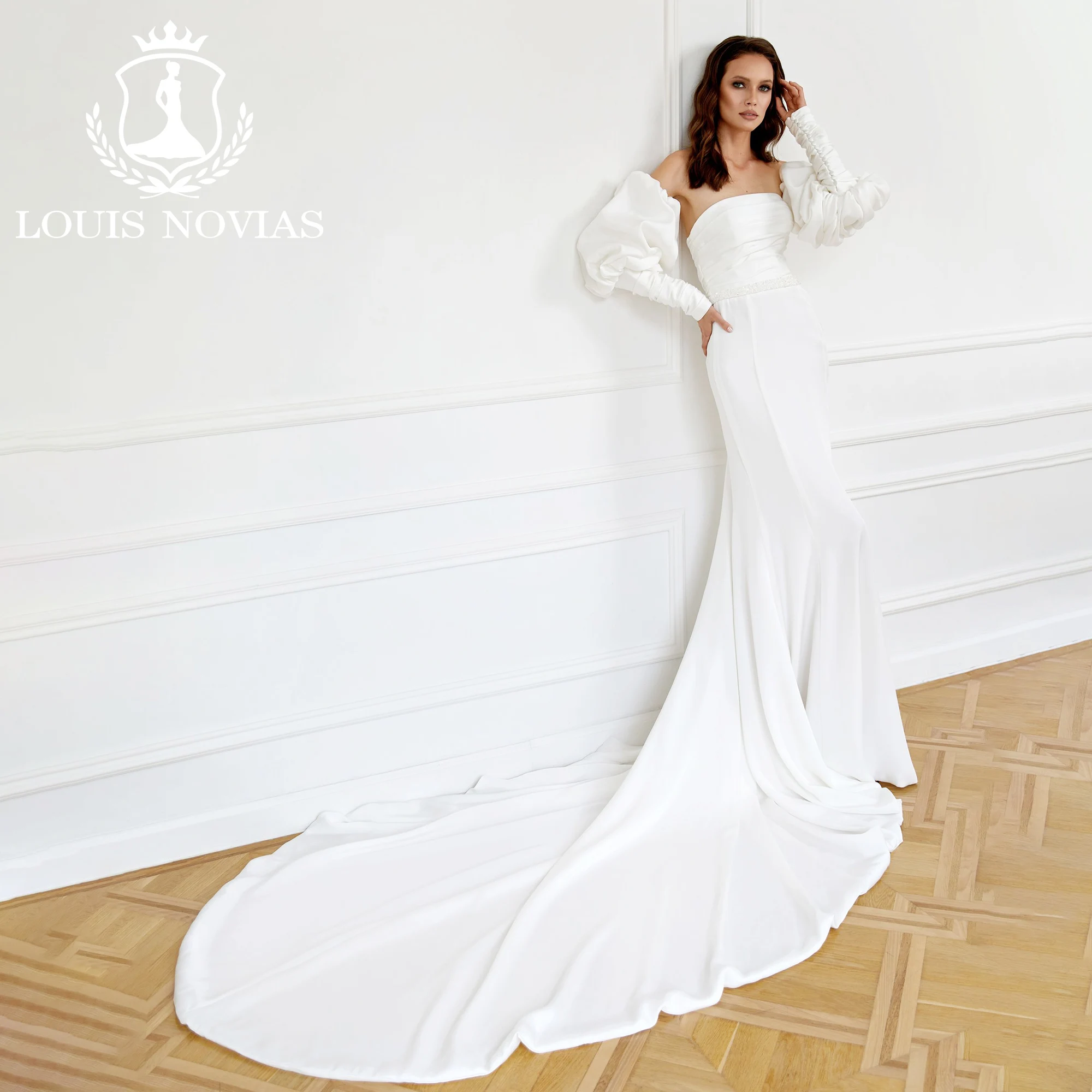 

LOUIS NOVIAS Свадебное платье русалки сексуальное съемное пышное платье с поясом со шлейфом сказочное шикарное свадебное платье Vestidos De Novia