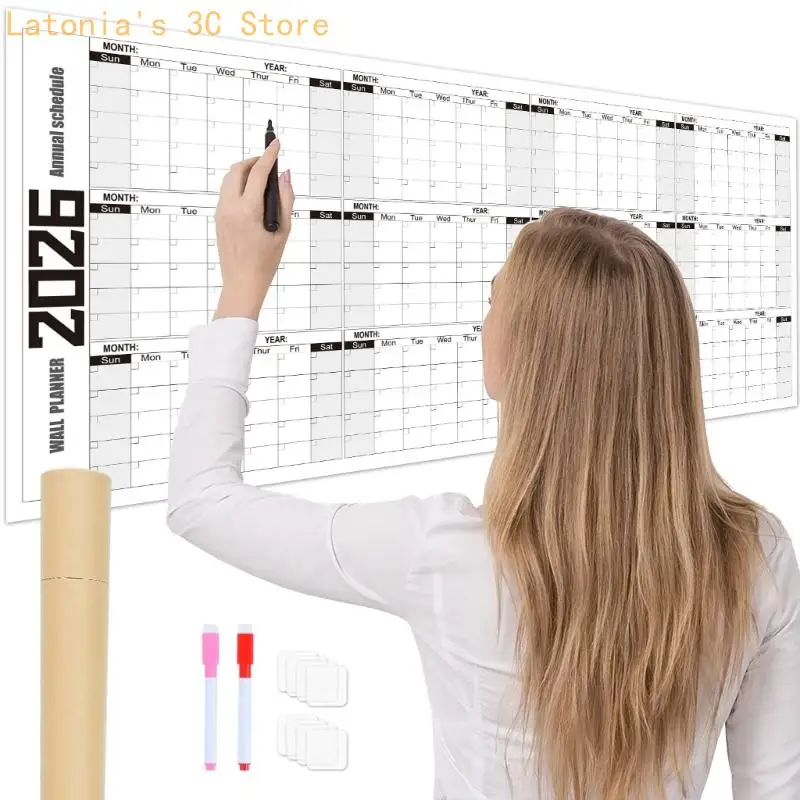 2026 Kalender mit Ganzjahresansicht, Wandplaner, 100 x 42 löschbarer Wandkalender, Jahresplaner für die tägliche Planung – Detail 9