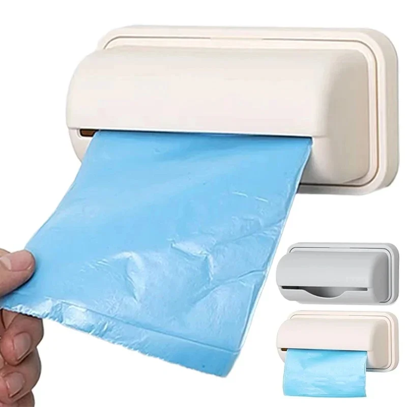 1-3pcs Self-Adhesive Hanging Garbage Bag Pump Box Wall Mounted Trash Bags Organizer Kitchen Bathroom Toilet Paper Container