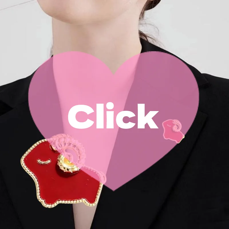 Imitation Fritillaria Lamb Brooch Pins Golden Plated Cute Design Red Sheep Badge Exquisite Suit Lapel Clasp Fashion Girls