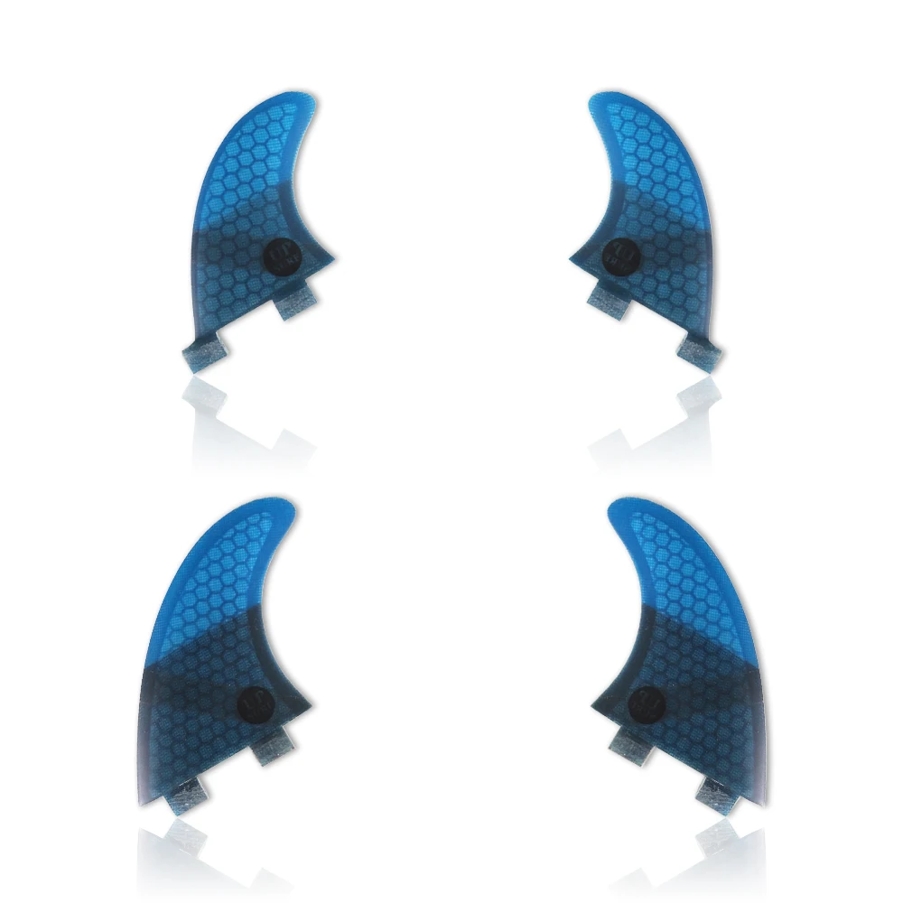 UPSURF Surfboard Double Tabs M+GL Size Blue Color Quad Fin Set Surf Board Fiberglass Honeycomb Double Tabs Fin Sup Accessories