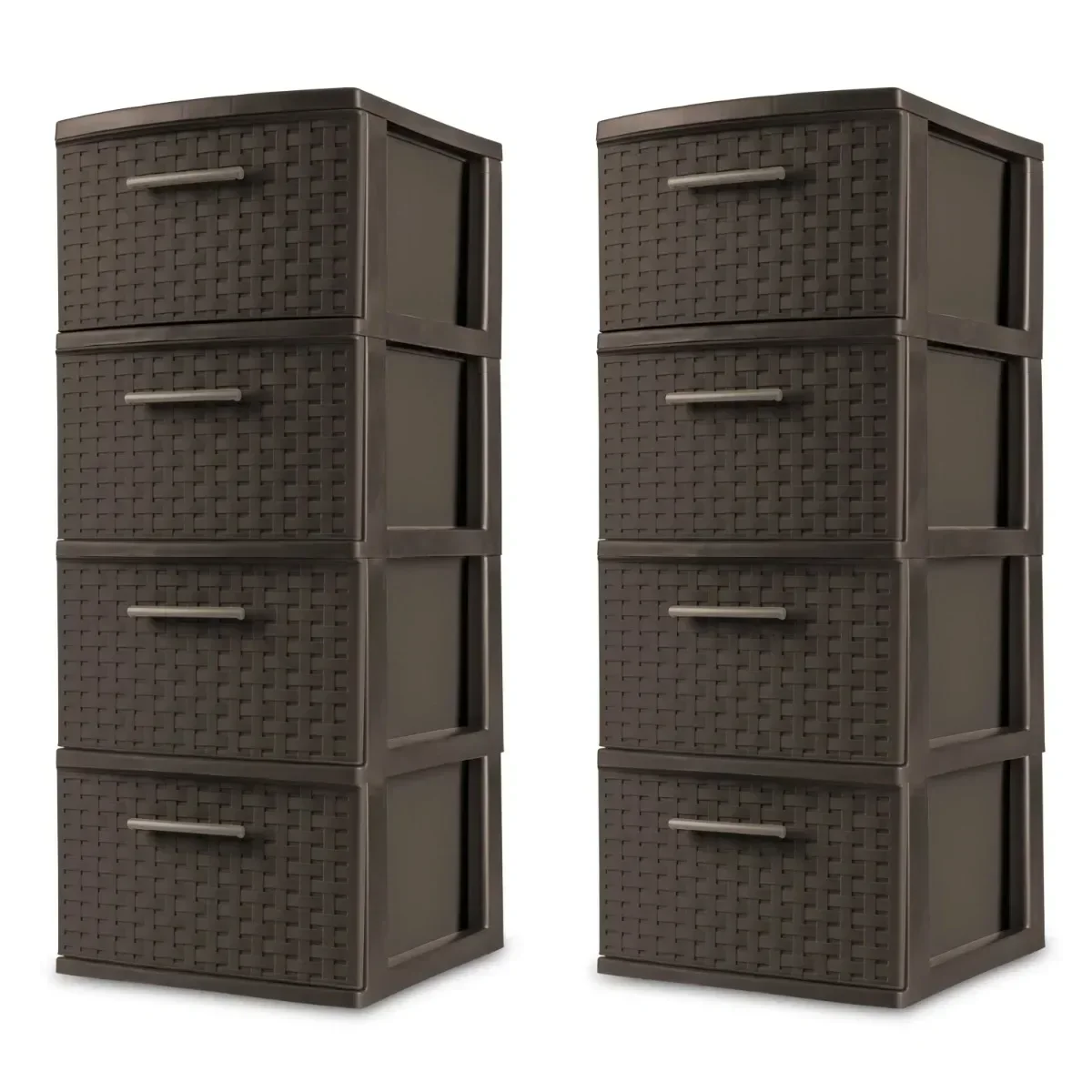 

Sterilite 4 Drawer Weave Tower Plastic, Espresso, Set of 2 | USA | NEW