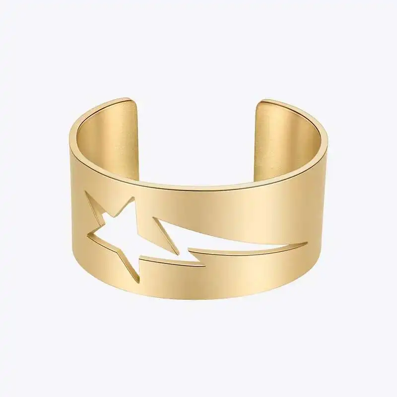 

ENFASHION Pulseras Thunder Star Open Bracelets For Women Stainless Steel Gold Color Delicate Bracelet Fashion Jewelry B222325