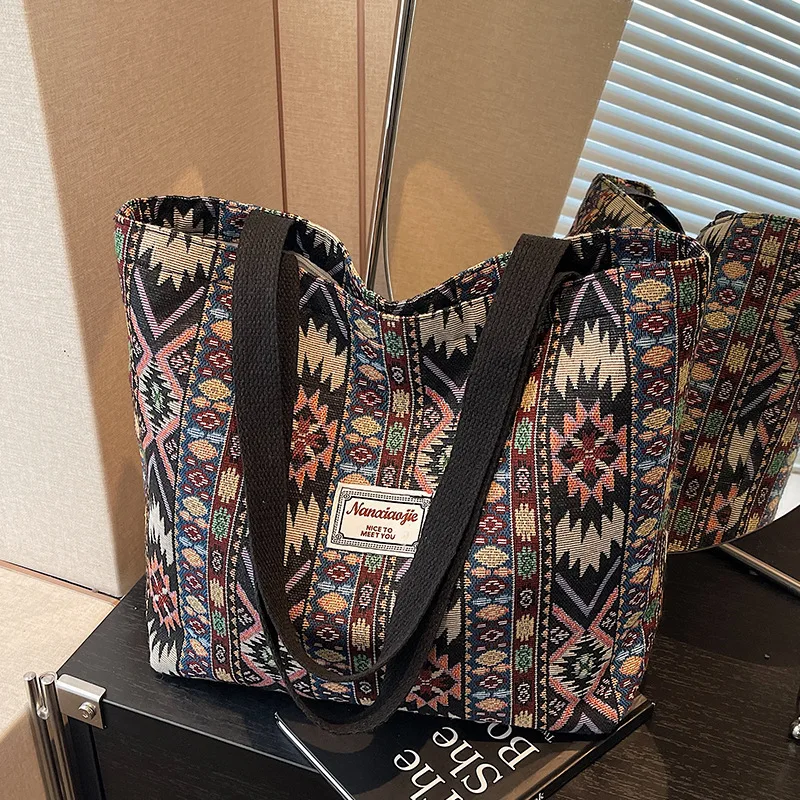 

Large-capacity Ethnic Style Bag Women's Fashion Tote Bag Woman Niche Versatile One-shoulder Handbag Woman