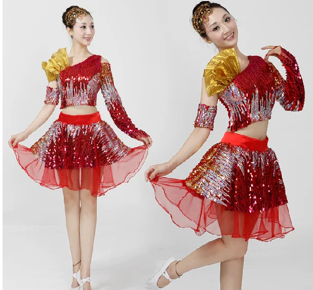 Costume de performance de jupe à paillettes pour étudiants, danse latine, danse moderne, haute qualité, nouveau