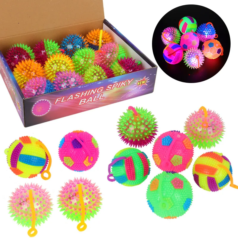 

1PC Cartoon Light Up Glowing Hair Flash Ball Baby Elasticity Fun Toys Gifts Children Squeeze LED Anti Stress Toys Color Random