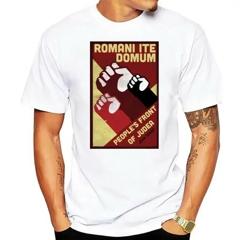 Monty  Romani Ite Domum Life of Brian Tees T-Shirt Classic Camisas Judean People's Front Roman's Go Home Men's T Shirts