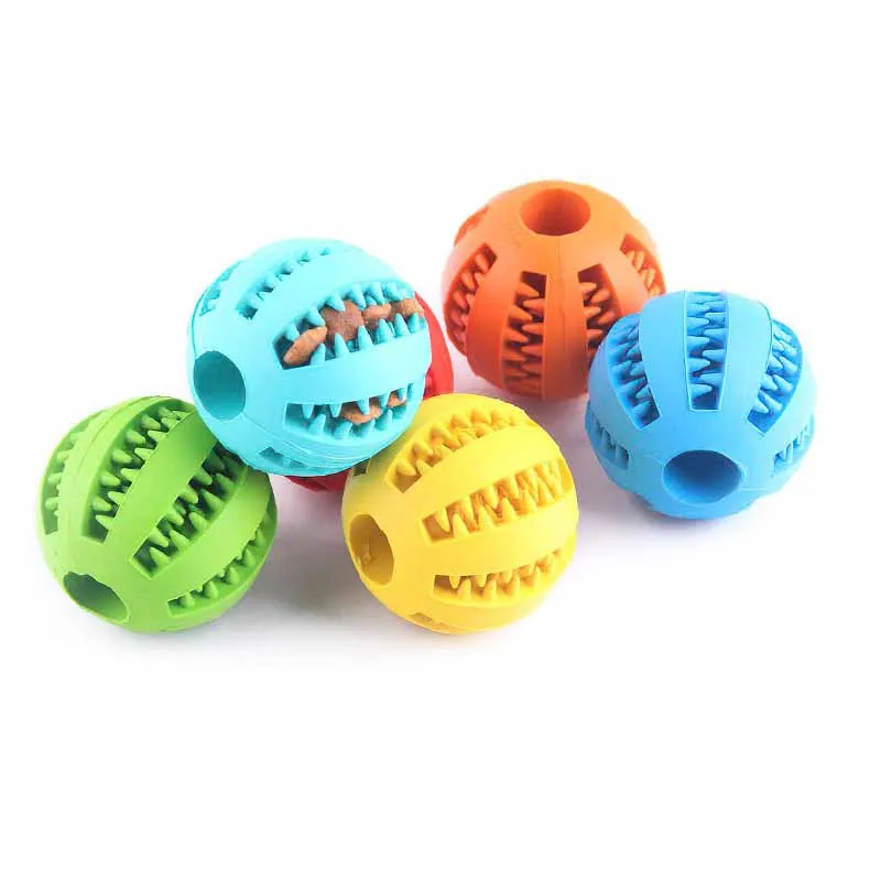 5cm gomma naturale Pet Dog Toys giocattoli da masticare per cani pulizia dei denti trattare la palla palla elastica interattiva Extra-dura per