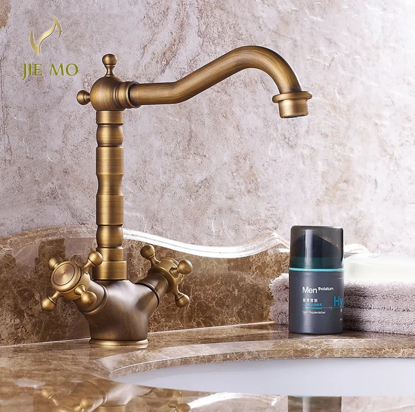 

Антикварные бронзовые смесители для кухни, кухонный смеситель, смесители для раковины, одноручный смеситель для умывальника с горячей и холодной водой HJ-6885