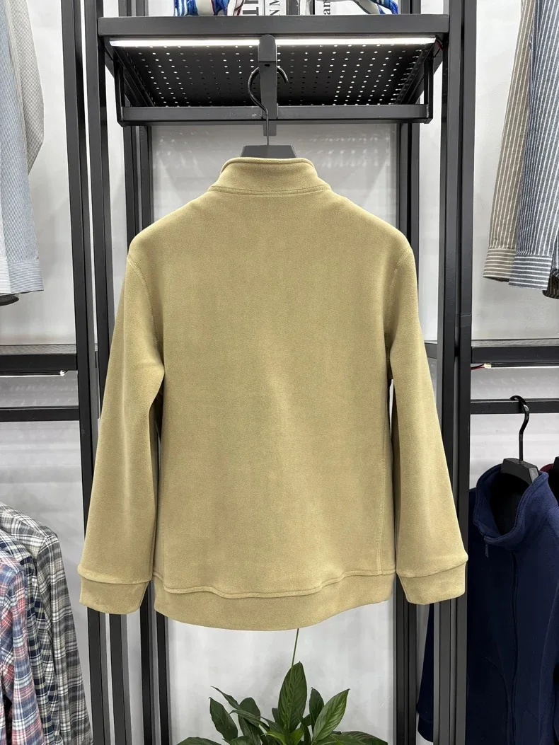 Luxuriöse Plüsch-Winterjacke mit Stehkragen für Herren, Designer-Marke, Pony-Stickerei, Modischer und Bequemer Reißverschluss-Mantel – Detail 21