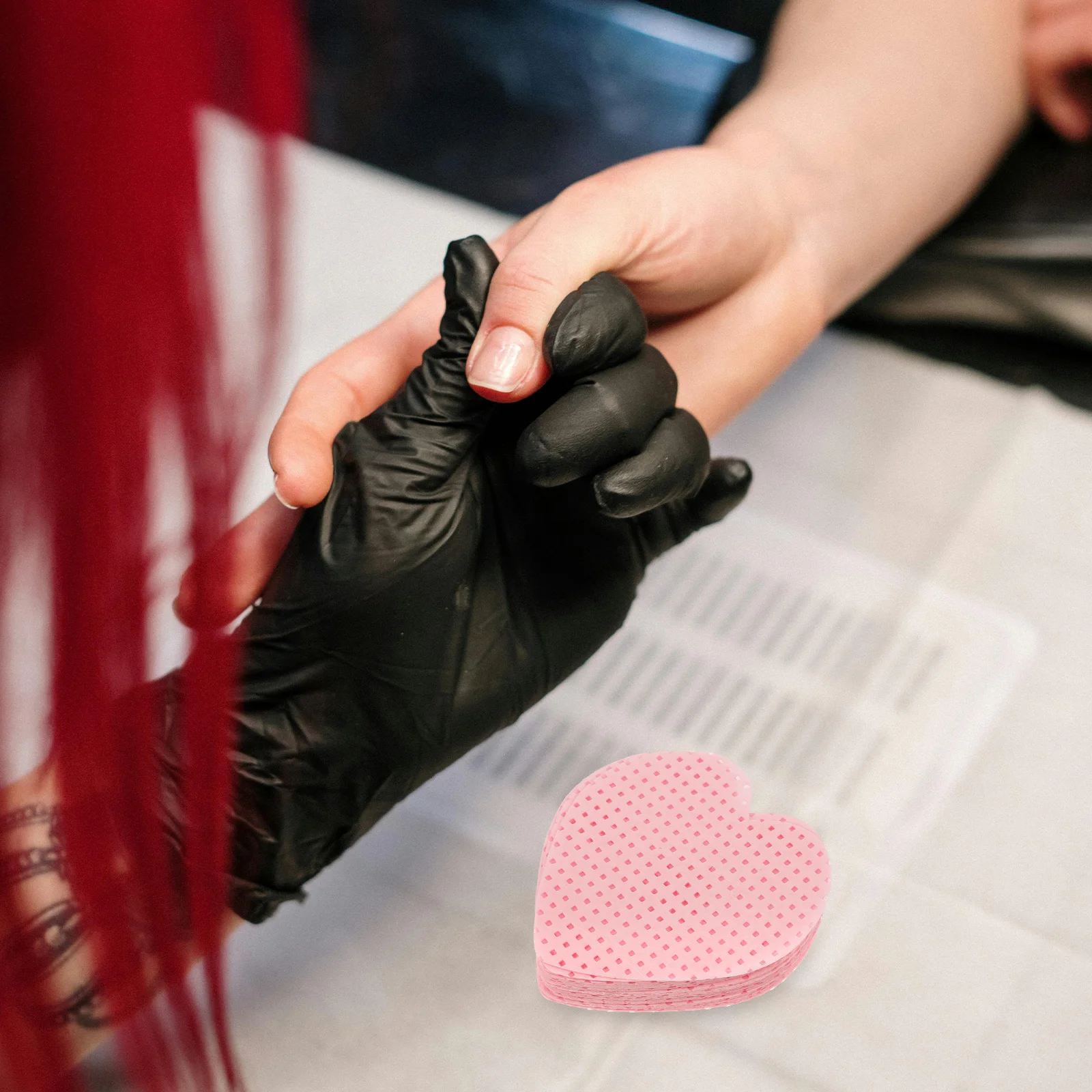 200 ورقة منصات تنظيف الأظافر خالية من الوبر مزيل طلاء الأظافر مناديل تصميم القلب لأظافر الجل إزالة الاكريليك حجم السفر الجمال #1