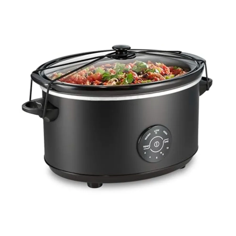 

7 Quart Set Forget Portable Programmable Slow Cooker with 15 Cooking Options 5 Time and 3 Heat Settings Large Dishwasher Safe S