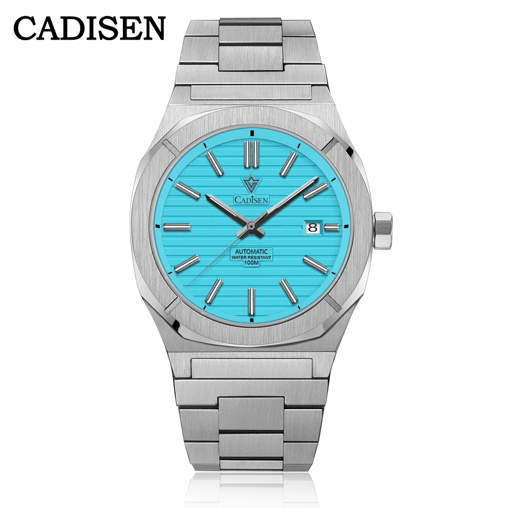 CADISEN Duikhorloge Retro Luxe Saffier MIYOTA 8215 Duitse Designer Mannen Automatische Mechanische Horloges 10 Bar Waterdicht Lichtgevend