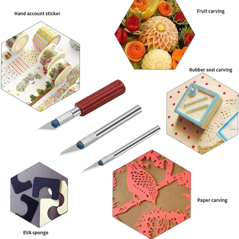 13pc Precision Knife Set Kit Exacto Knives Blades Craft Razor Sculpting Art Tool Alloy Sharp Blade Mud Sculpture Paper Carving image 3
