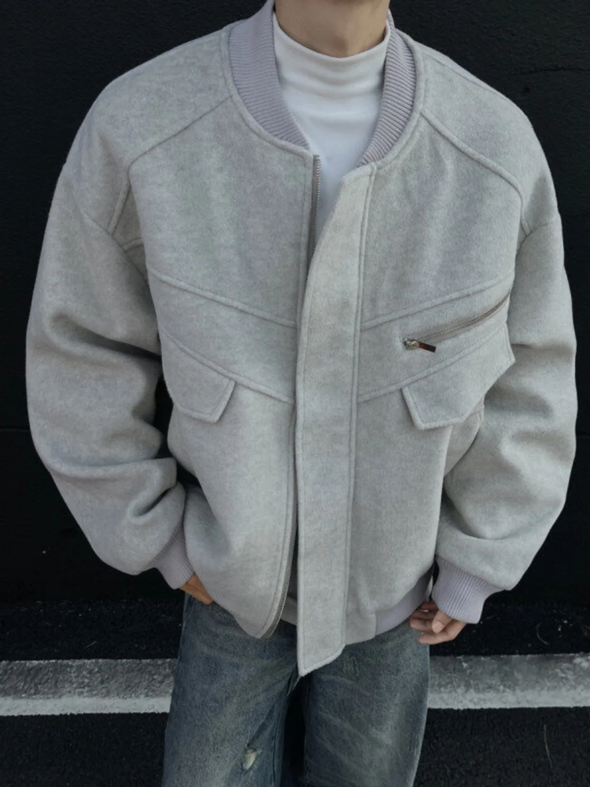 

Мужская бейсбольная куртка из американского ретро Thiened Cotton Fce, зимняя теплая свободная верхняя одежда из полиэфирного волокна на молнии