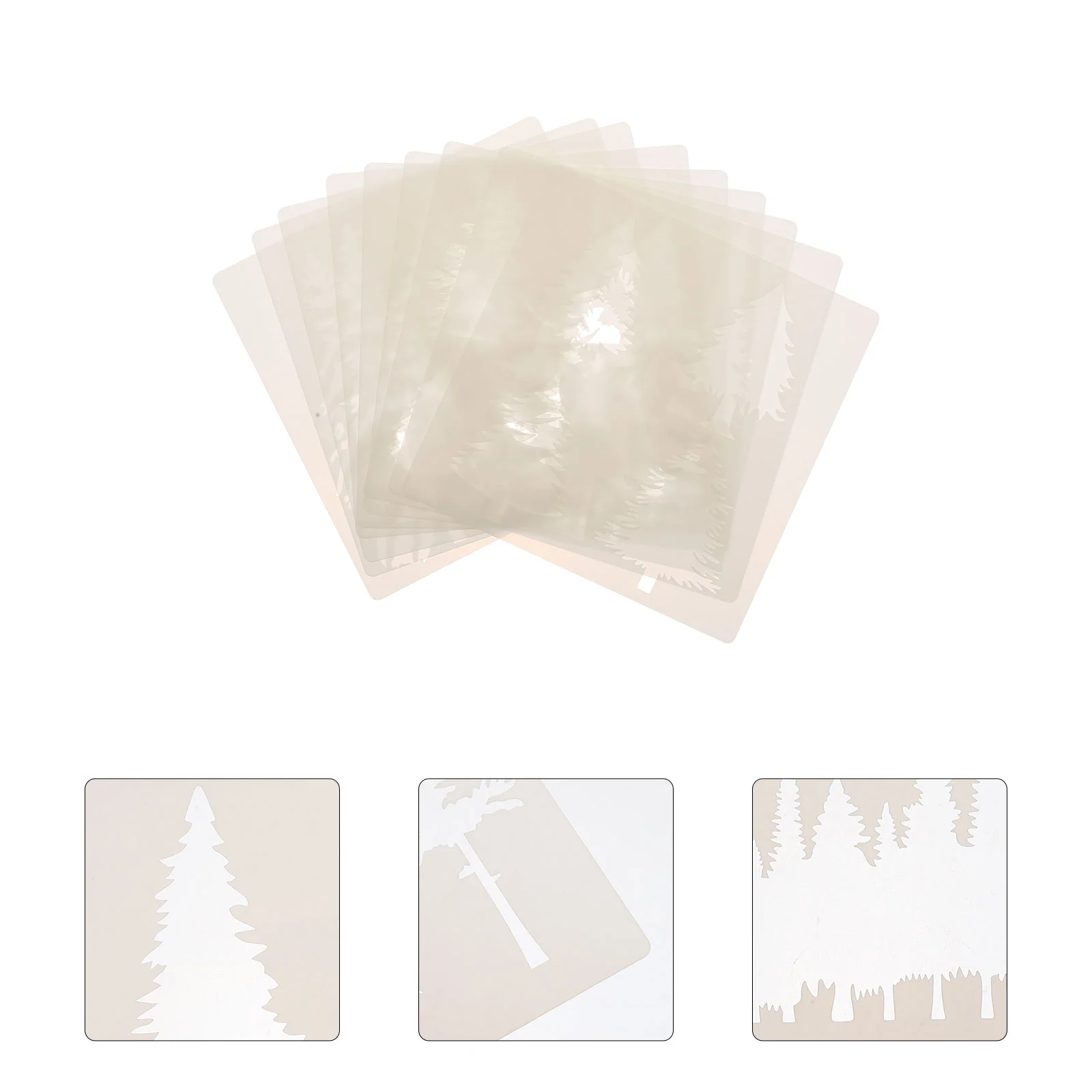 9 Pcs Christmas Tree Template Painting Templates Decorations Decorative Xmas Stencils Festive Drawing Ornaments Kids Hollow