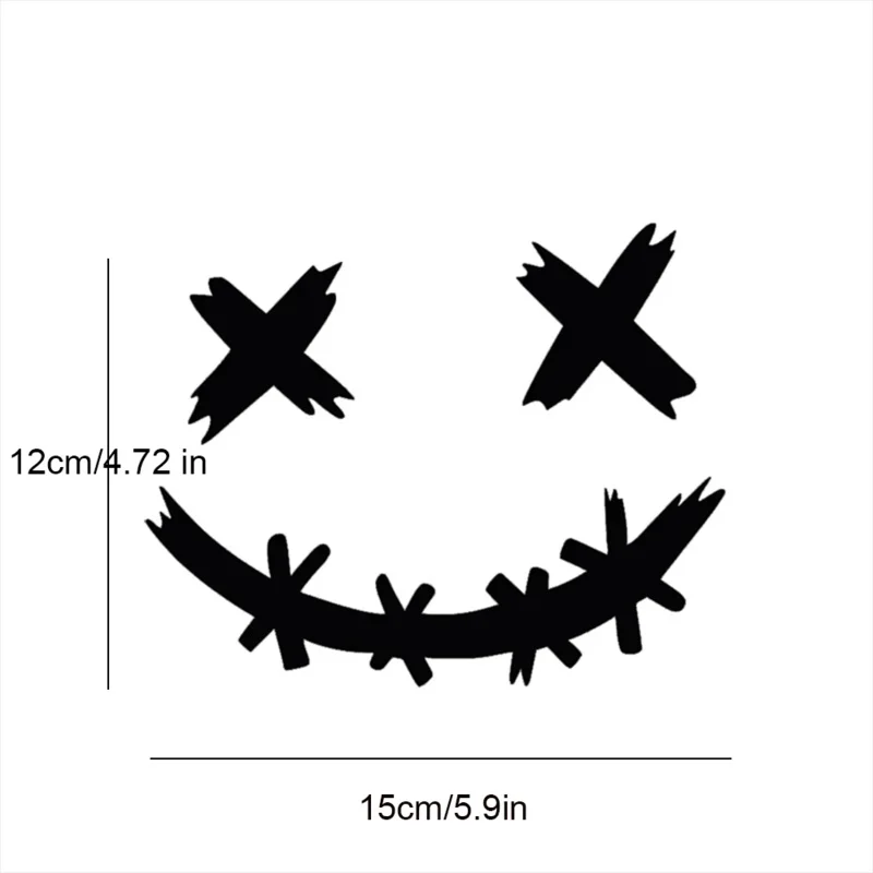 ملصقات عاكسة مقاومة للماء لخوذة الدراجة النارية، ملصق وجه شيطان مبتسم، ديكور جسم السيارة، ملصق سيارة، ليزر