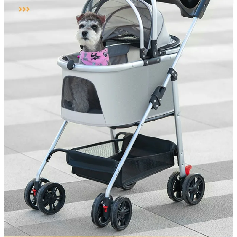 Pet Stroller 3 in 1 Foldable Carrier Dog Stroller for Medium Dogs 20 Lbs Detachable Carrier Suitable for Car Seat Hand Carry