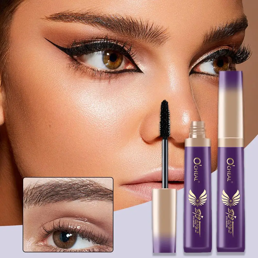 Mascara 4D avec grande tête de brosse allongée pour les yeux, cils noirs, cils recourbés imperméables, extension de cils de maquillage, longue durée, C2T3