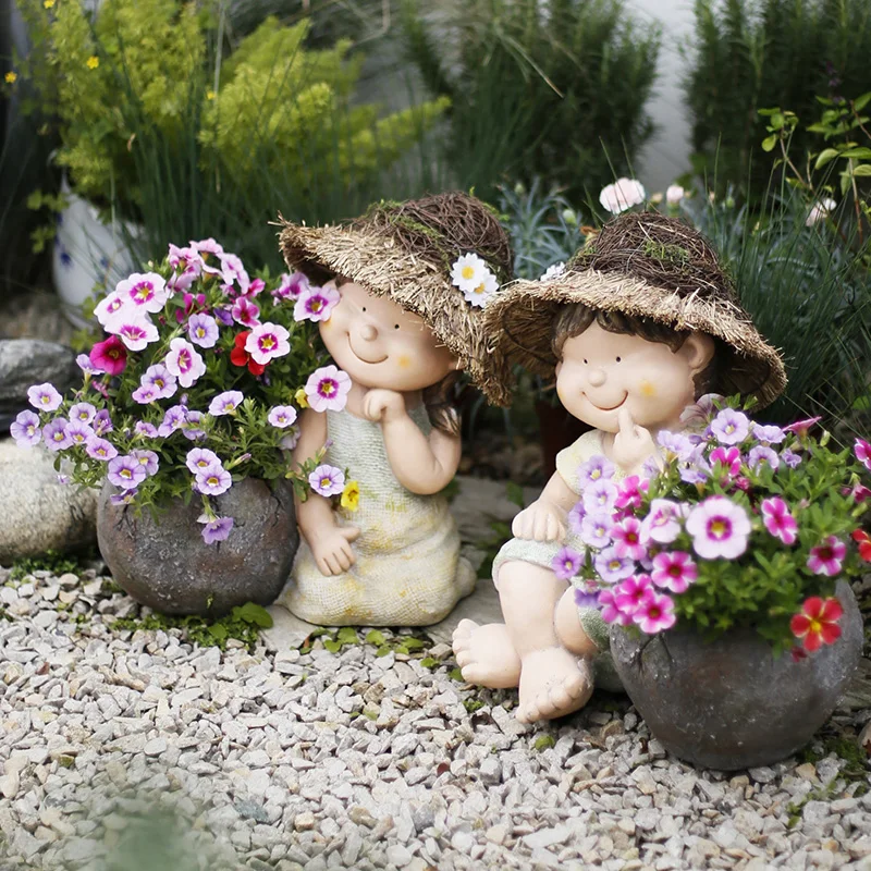 Lovely flower pot creative outdoor garden decoration garden decoration European succulent clay pot vase home decor Fairy Garden