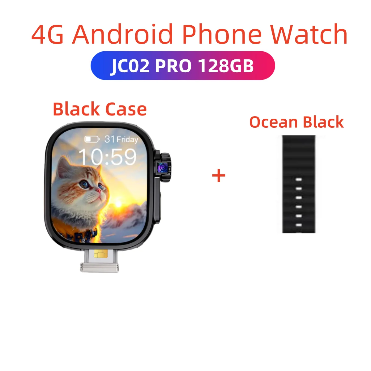 

JC02Pro Smartwatch 4G WIFI Simcard Android System app Download Heart Rate 4G Video Calling Sport Ultra Smart Watch For Students