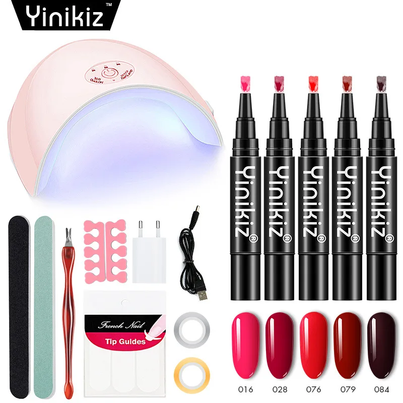 Set combination 3-in-1 nail glue pen flash one-step nail glue nail pen tool rotate glue for women beauty