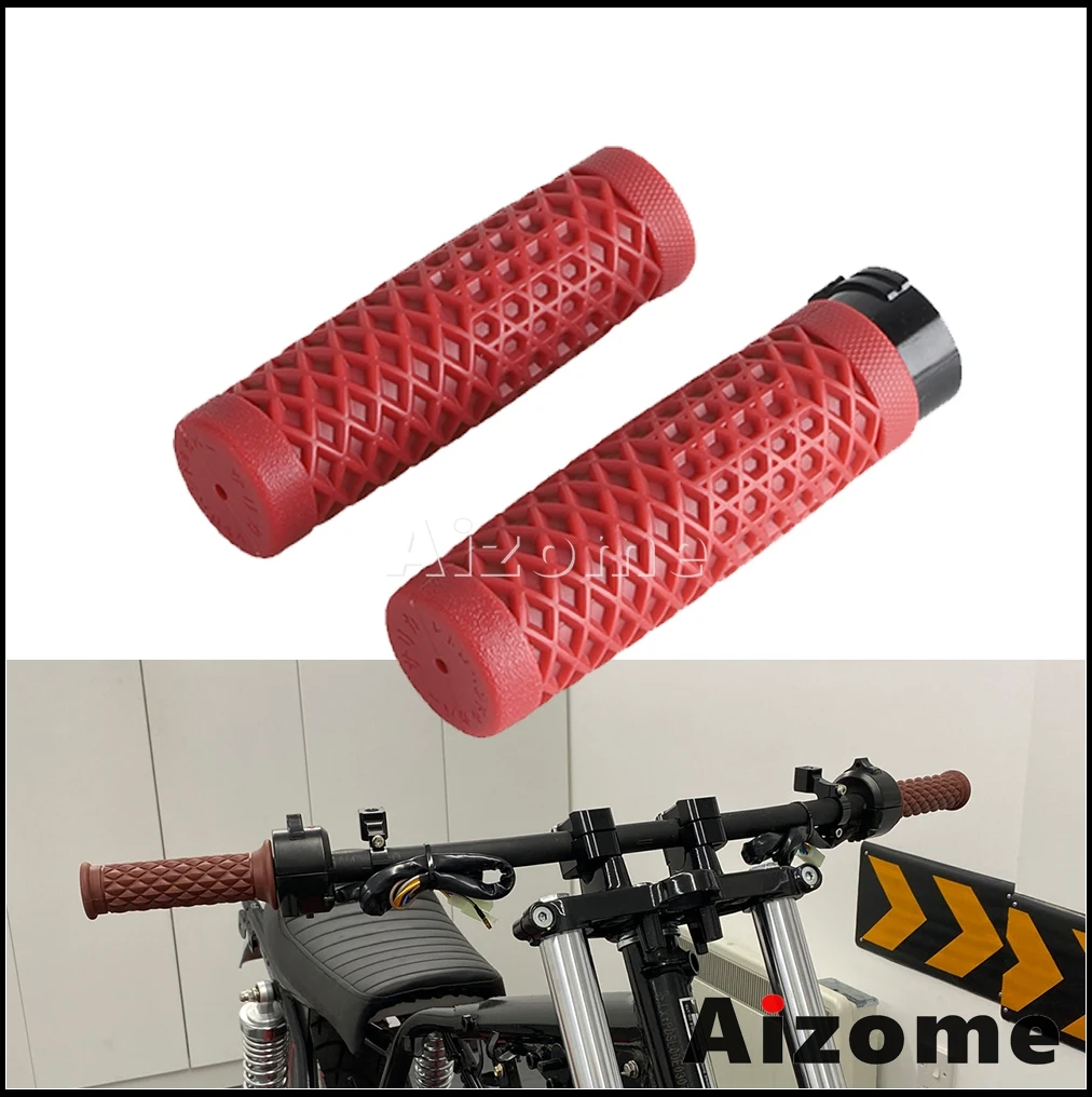 Universal 25/28MM Handlebar Motorcycle Vintage Rubber Handle Grips Replace Kits For Harley Sportster XL Iron 883 883N 1200 1200L