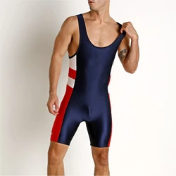 MATMAN FallGuys Fitness Men's Wrestling Singlets international jock One-Piece Powerlifting Canada Sport Vestuário