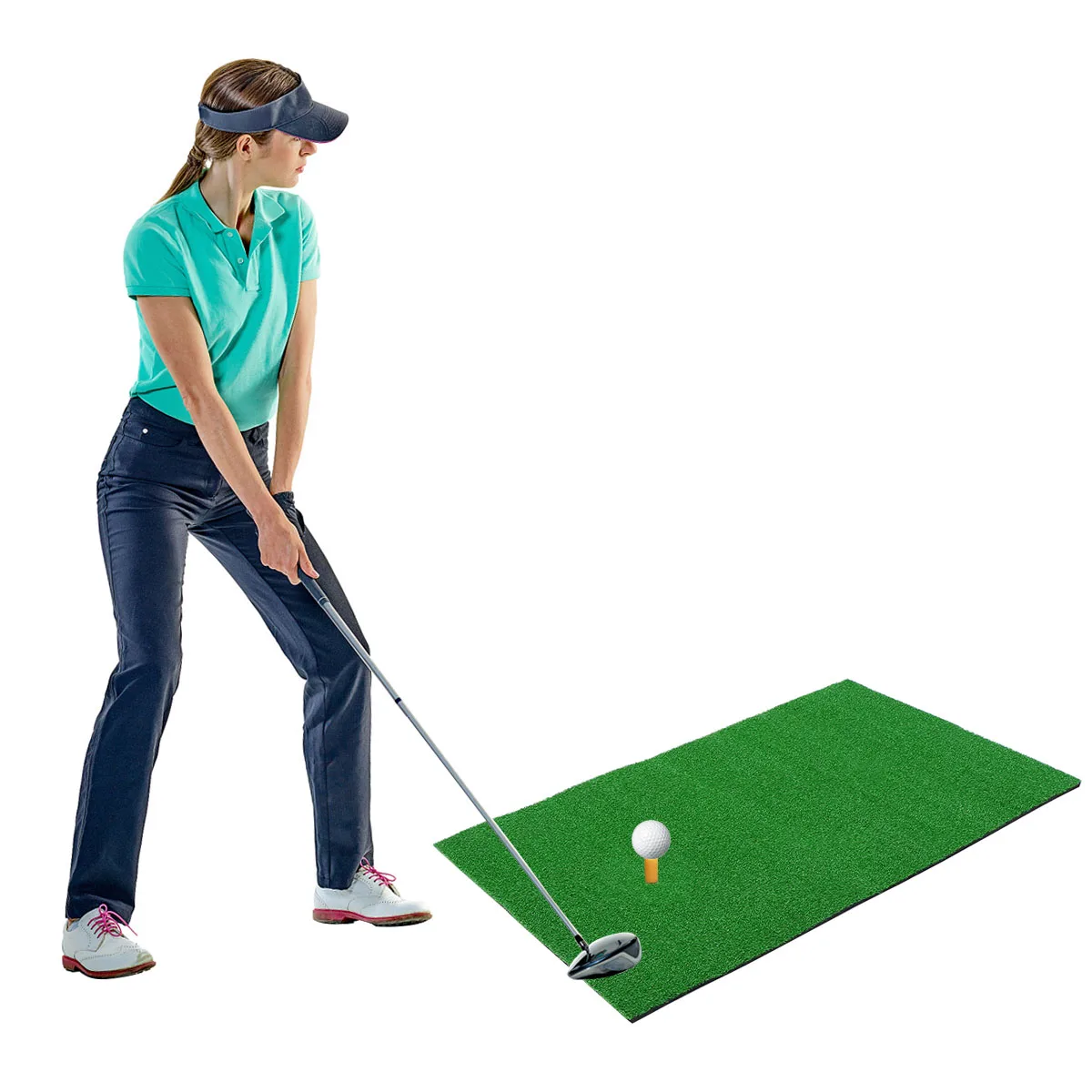 

Golf Swing Mat Grass Pad Driving Indoor Mini Chipping Hitting Mats for Golfing Portable Practice