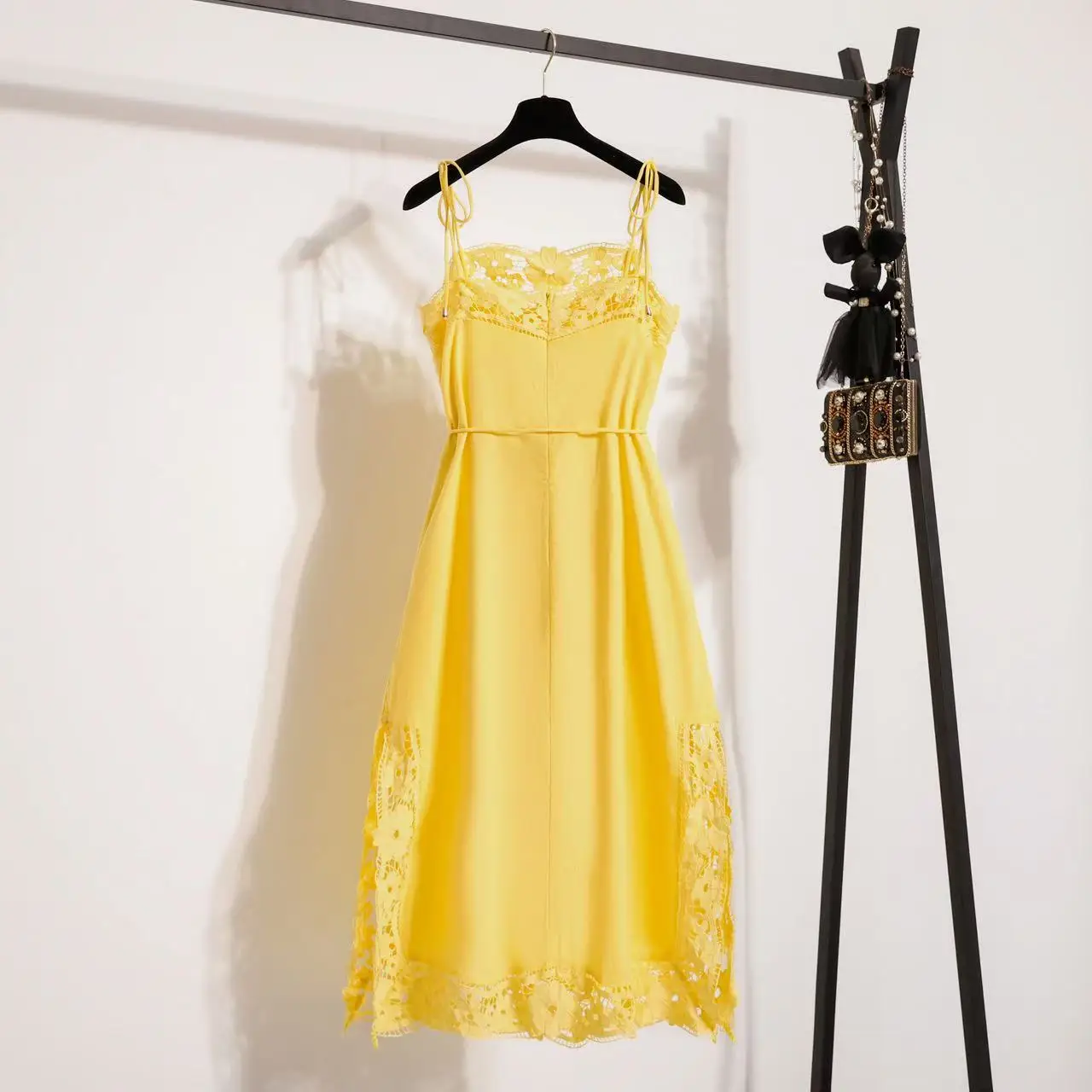 Lente Zomer Nieuwe Sle 2026 Kant Borduren Linnen Patchwork ter Dr Long Sve Dames Faion Ciwalk Katoen 00%