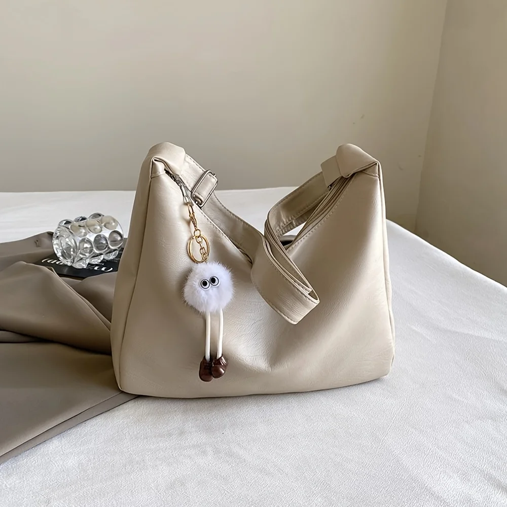 Vintage Umhängetasche für Damen 2026 Neues Modell [Mit Anhänger] Trendige Tragetasche Große Kapazität Modische Schultertasche für Pendler – Detail 9