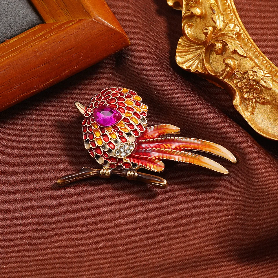 Beauty Blue Parrot Bird Brooch Blue Suit Dress Corsage Collar Pin Jewelry  Full Rhinestone Casual Brooches For Women