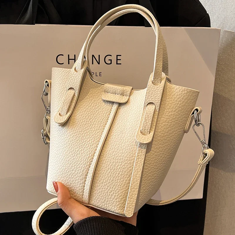 

2025 New Large Capacity Shoulder Crossbody Bags Luxury Designer Ladies Texture Leatrher Tote Bags Bucket Handbags Women