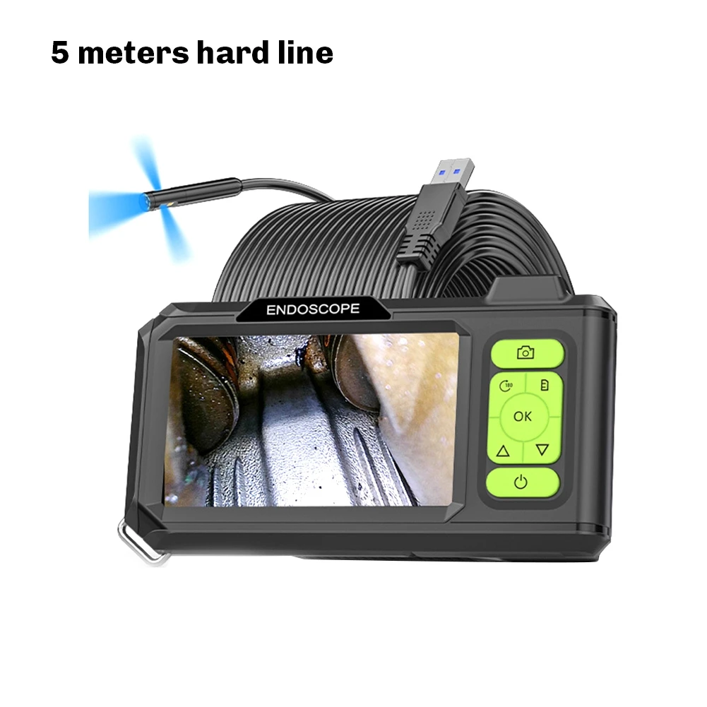 4.3 Inch Inspection Camera 1080P HD Borescope Camera IP67 Snake Sewer Camera Support 32GB Card & Helpful Tool 5m