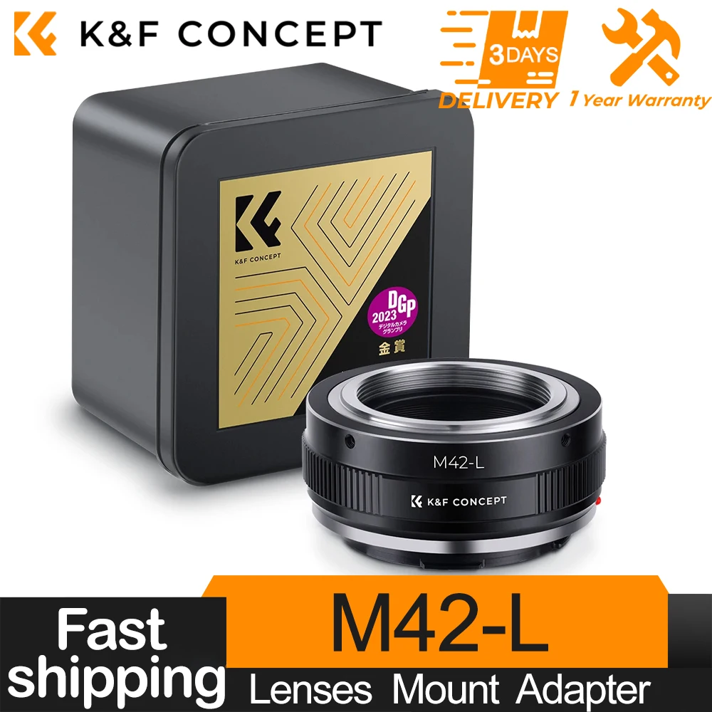 K&F Concept M42-L Mount Adapter Ring for M42 Mount Lens to Leica Camera Body for Panasonic Lumix S1 S1R S1H ,Leica SL SL2 T TL