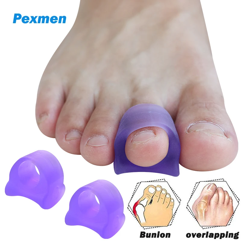 

Pexmen 2Pcs/Pair Soft Gel Big Toe Separator for Overlapping Toes Bunions Big Toe Alignment Corrector and Spacer Foot Protector