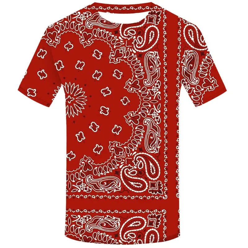 Red Bandana Fashion 3d Print T Shirt Men Hip Hop Streetwear Tshirt Casual Short Sleeve T shirt Tops O neck Male Clothing tops