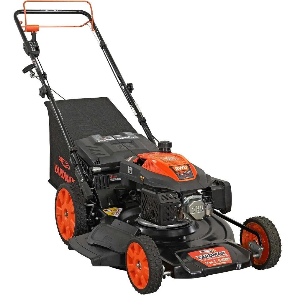 22 in. 201cc Select PACE 6 Speed CVT High Wheel RWD 3-in-1 Gas Walk Behind Self Propelled Lawn Mower, Black