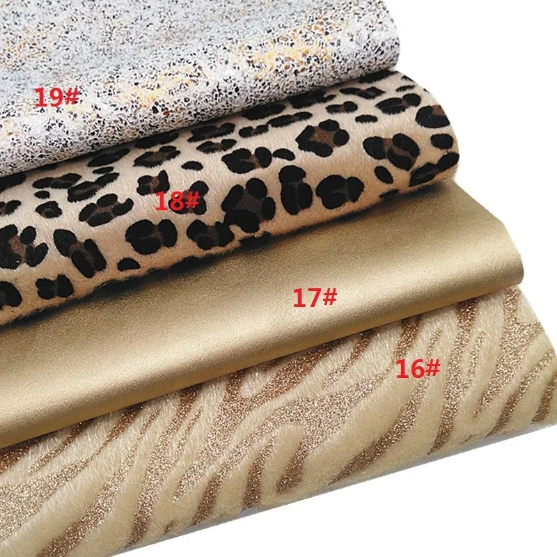 Gold Chunky Glitter Leather Sheets Leopard Pattern Faux Leather Floral Synthetic Leather Suede DIY Craft Sheets Mini Rolls W335