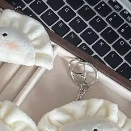 New Cute Plush Dumpling Pendant Keychain Soft Stuffed Keyrings For Boy Girl For Bag Decorations Plush Toys Student Accessories
