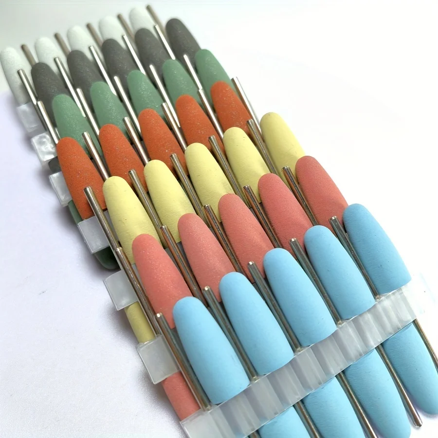 10pcs Set  Rubber Silicone Nail Drill Bits Professional Manicure Polishing Tools Durable Nail Care Accessories