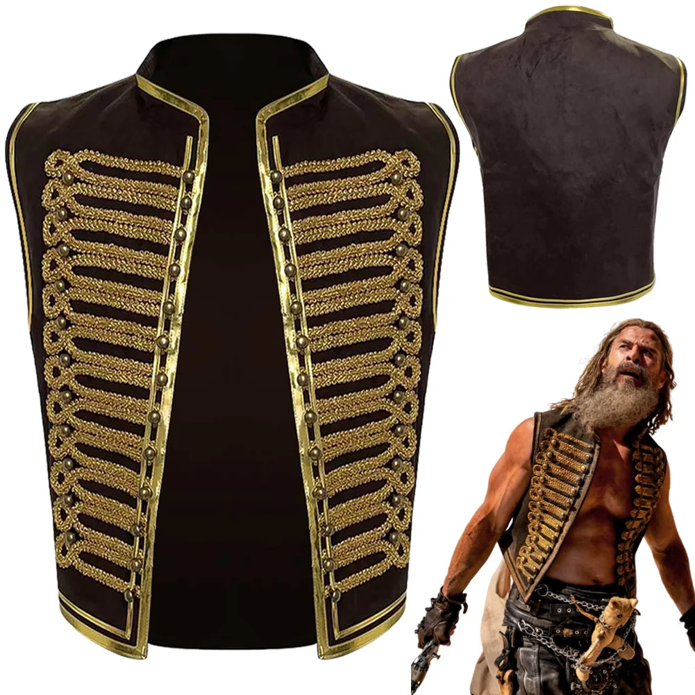 2024 Movie Max Saga Dementus Gold vest Cospaly Fantasy Disguise Clothing Hallowmas Costume Party Carnival Uniform Role Play Prop