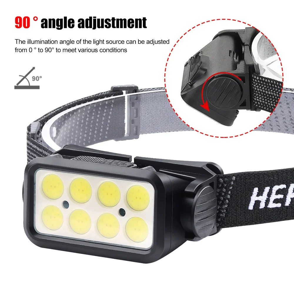 Mini USB Rechargeable Motion Sensor Headlamp Fishing Camping Head Light with Built-in Battery Outdoor Emergency Lamp