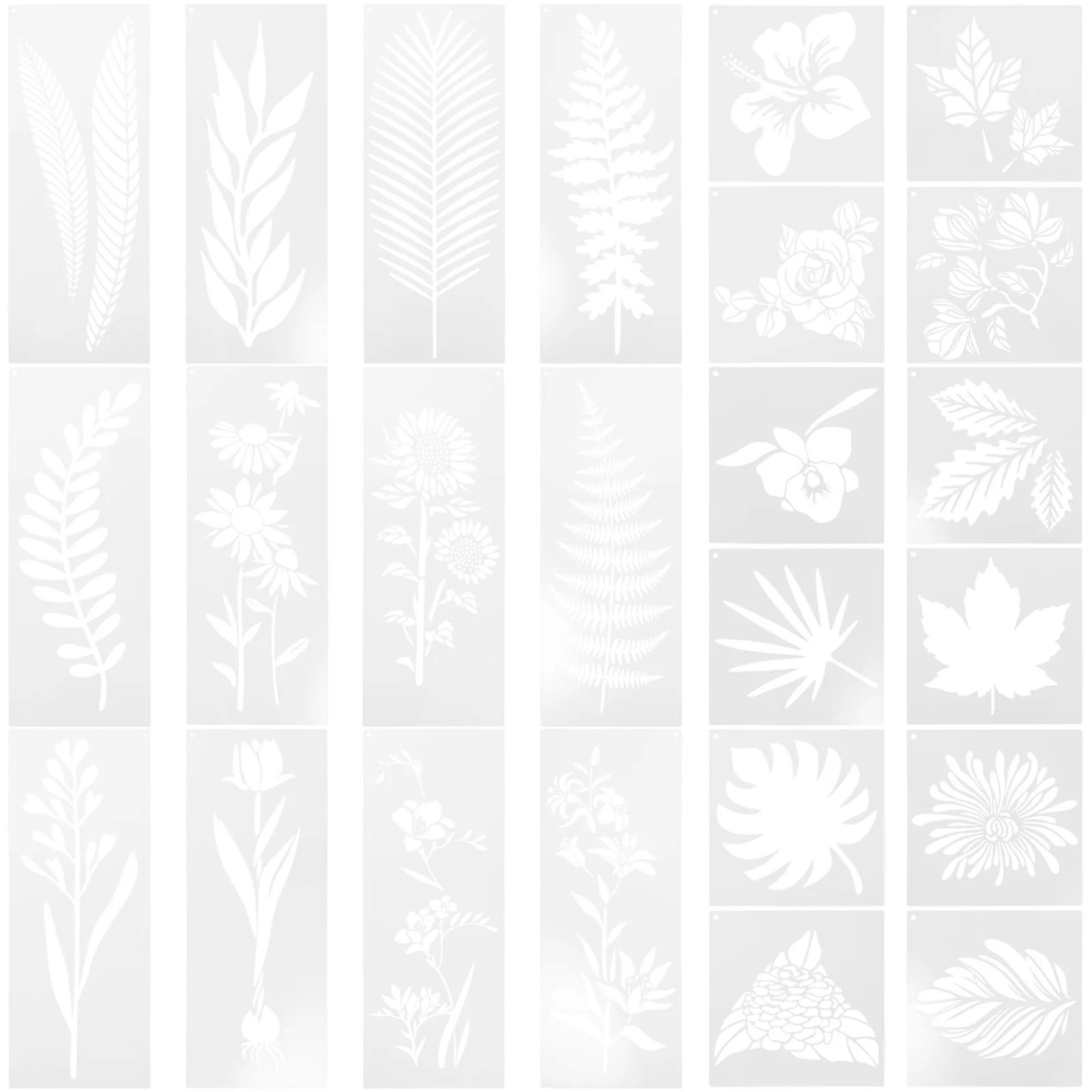 

24 Pcs Painting Template Wall Templates Plastic Drawing Stencils Piece Set Flower The Pet Reusable
