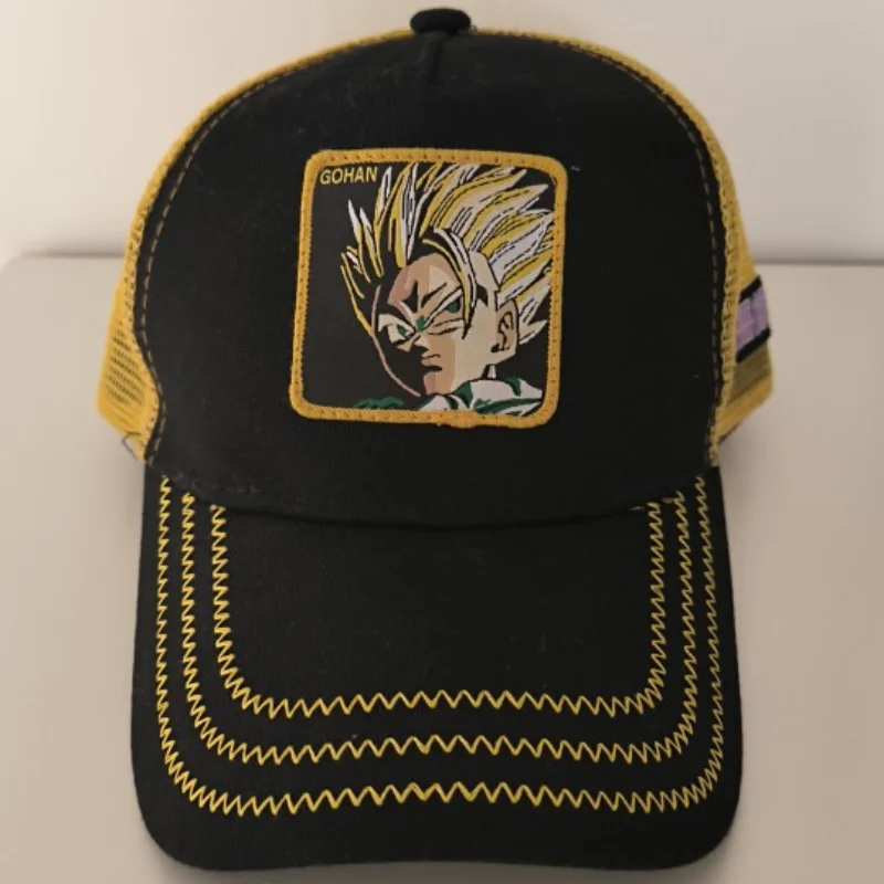 Dragon Ball Z Baseball Hat Goku Super Saiyan Cartoon Mesh Sunhat dla mężczyzn i kobiet Anime Hats Fashion Patch Trucker Cap