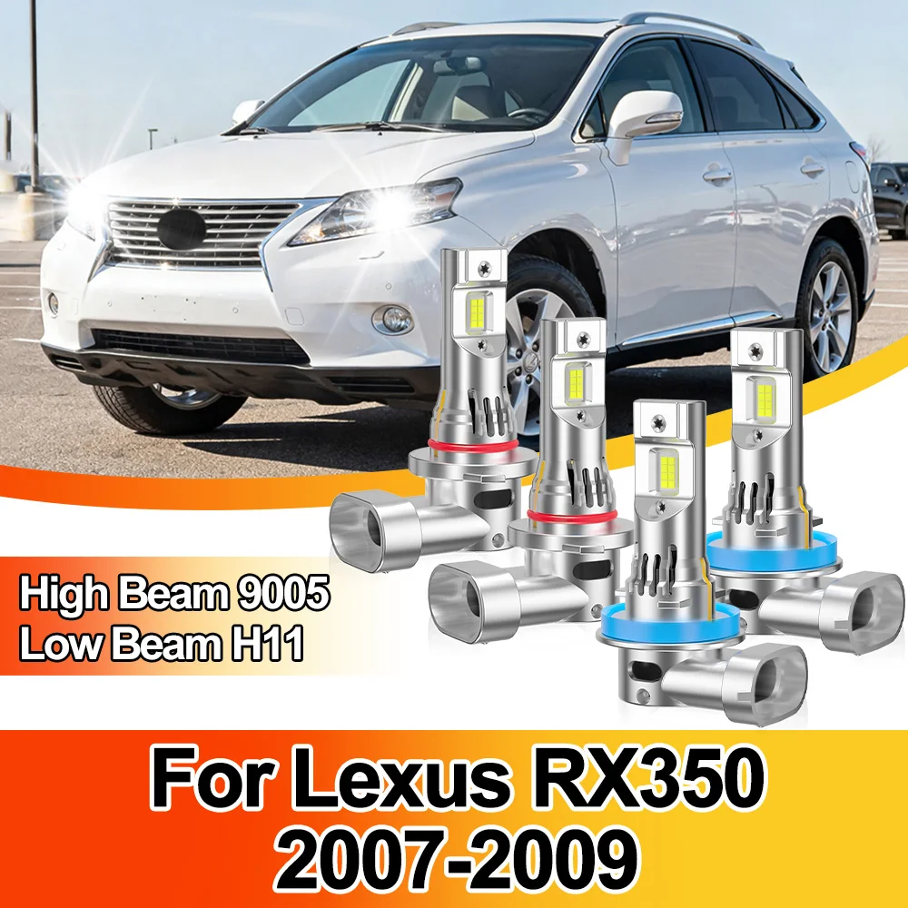 

For Lexus RX350 2007-2009 LED Headlights H8 H9 H11 9005 Hb3 Car Light Canbu Led Headlight Bulbs With Cooling Fan 2/4 PCS